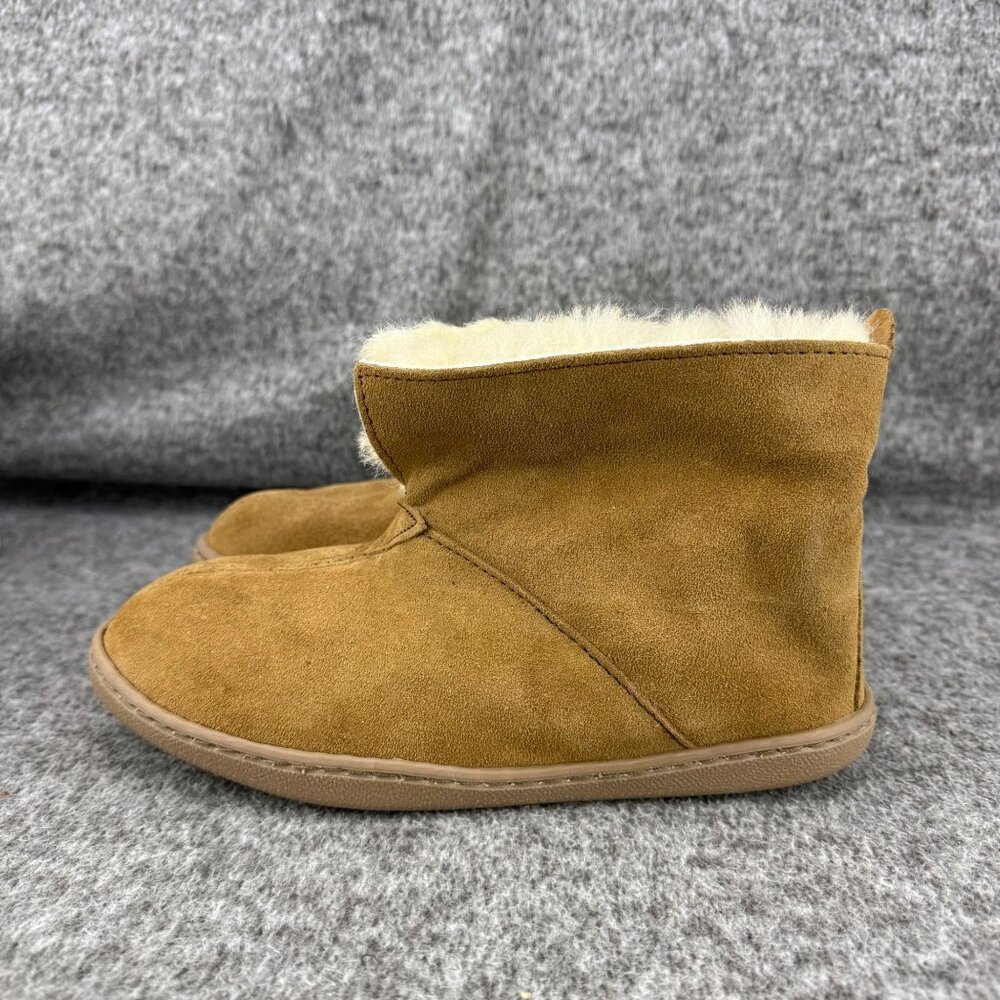 ✅Women's 7 Minnetonka Sheepskin Ankle Boot Golden Tan Slippers 3351 Moccasins - Picture 8 of 14